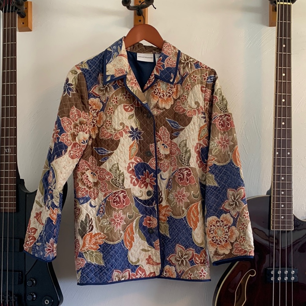 Alfred Dunner Multicolor 100% Silk Quilted Women's Lightweight Jacket